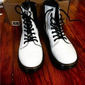 Dr. Martens White and Black Ankle Boots